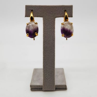 ORECCHINI ARGENTO DORATO AMETISTA BICOLORE </br>GIHX 13258