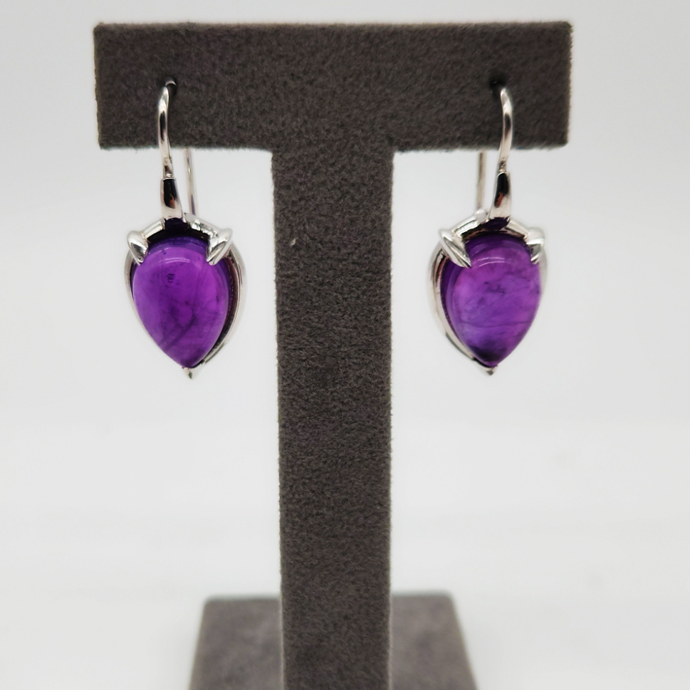 ORECCHINI ARGENTO AMETISTA GOCCIA </br>GIHX 13266