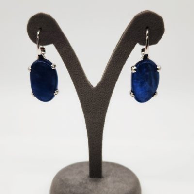 ORECCHINI ARGENTO CIANITE OVALE </br>GIHX 13270