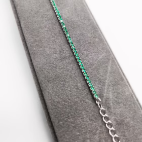 Alternative view of BRACCIALE IN ARGENTO E ZIRCONI VERDI </br>JCHX 13721