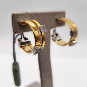 Alternative view of ORECCHINI ARGENTO TUBOGAS ZIRCONI </br>RGHX 10673