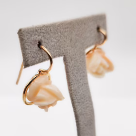 Alternative view of ORECCHINI ARGENTO DORATO E CORALLO ROSA </br>SMOX 5993