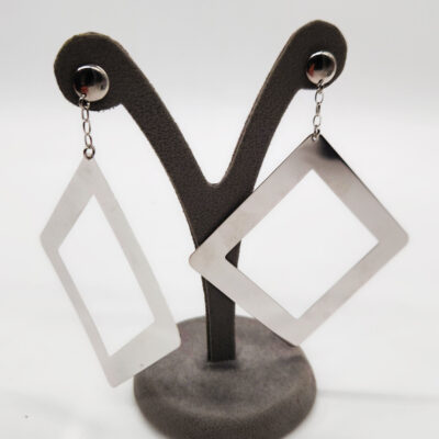 ORECCHINI ARGENTO ROMBO </br>DVHX 6997