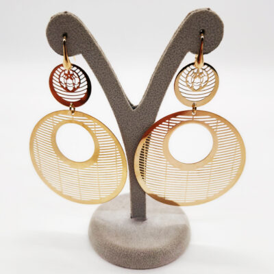 ORECCHINI ARGENTO DORATO CREOLA </br>DVHX 7008