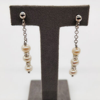 ORECCHINI ARGENTO E PERLE D'ACQUA DOLCE BIANCHE </br>GIHX 11537