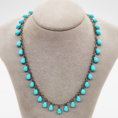 COLLIER IN ARGENTO CON PERLE GOCCE TURCHESI </br>GIHX 13460