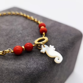 Alternative view of BRACCIALE ARGENTO DORATO SOGGETTI MARINI </br>GIHX 13523