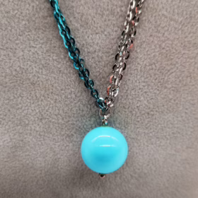 Alternative view of NEGLIGE' ARGENTO BICOLOR E PASTA TURCHESE </br>GIHX 7359