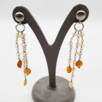 ORECCHINI ARGENTO CIUFFO CITRINO </br>GIHX 8024