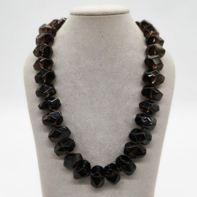 COLLANA QUARZO FUME' BURATTATO </br>GIHX 8744