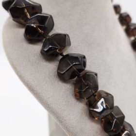 Alternative view of COLLANA QUARZO FUME' BURATTATO </br>GIHX 8744