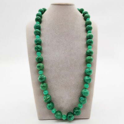 COLLANA AMAZZONITE MADAGASCAR CRISOPRASIO </br>GIHX 9856