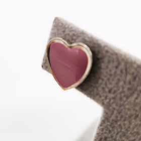 Alternative view of ORECCHINI ARGENTO CUORE SMALTO ROSA </br>RGHX 9726