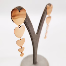 Alternative view of ORECCHINI ARGENTO ROSATO CON CUORI </br>RMHX 9527